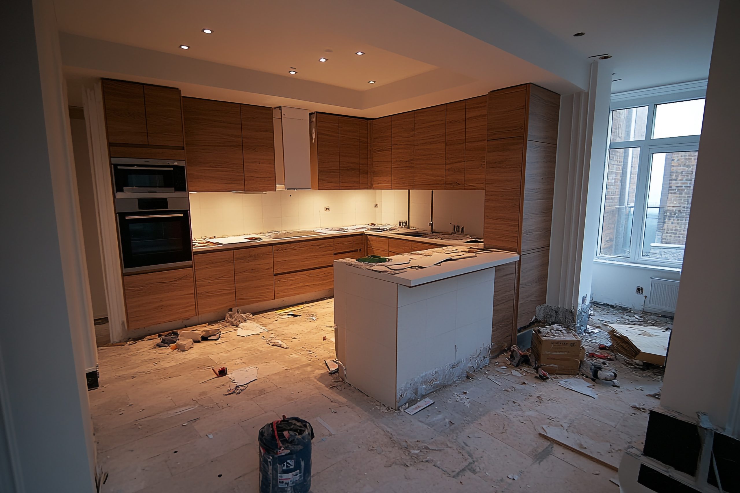 Kitchen cabinetry renovation and installation in progress